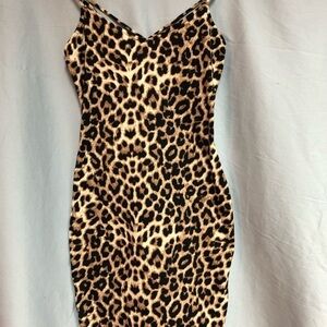 Popular 21 Medium animal print, spaghetti strap mini dress